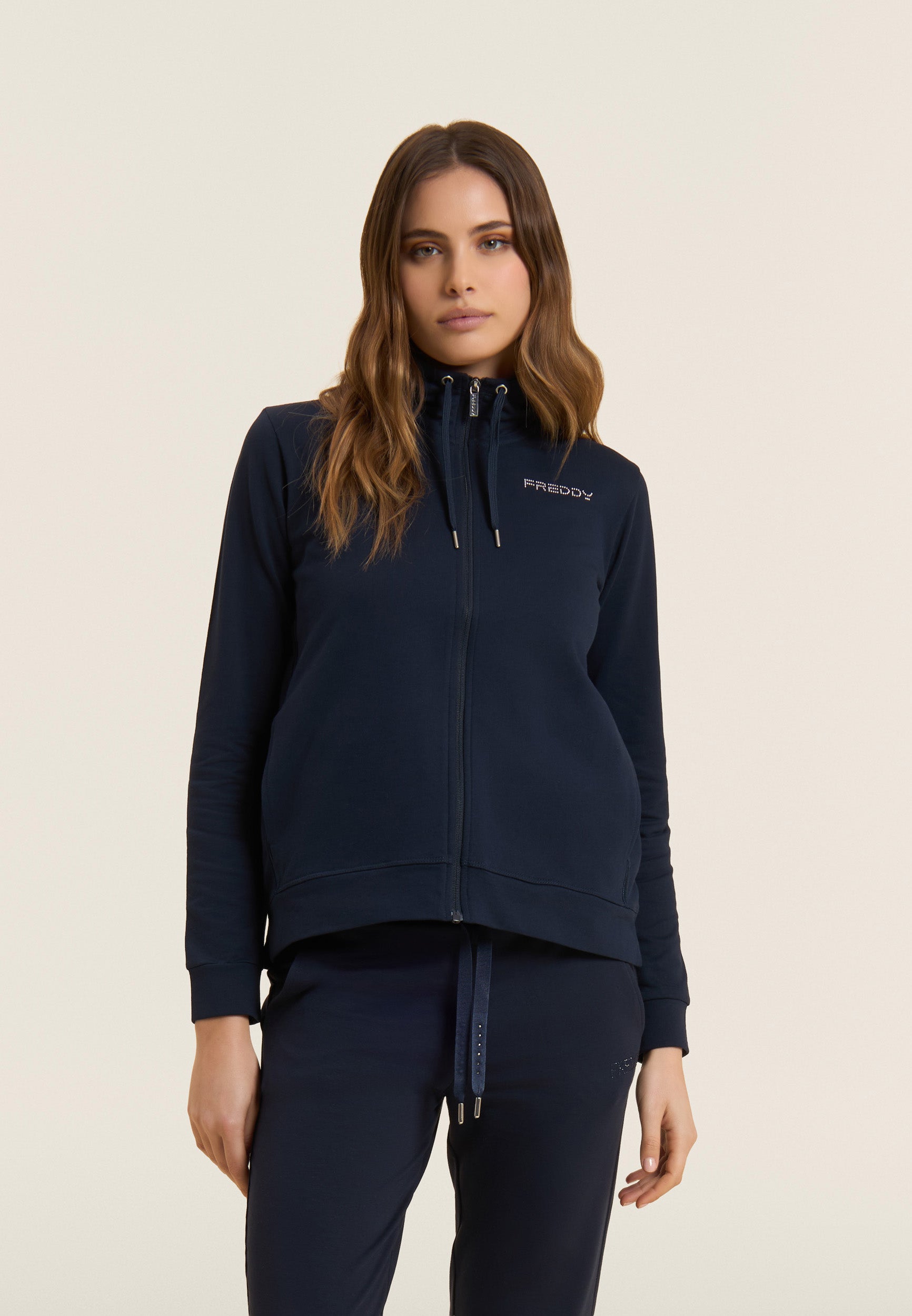 freddy-comfort-fit-sweat-col-haut-zipp-logo-perles image 1