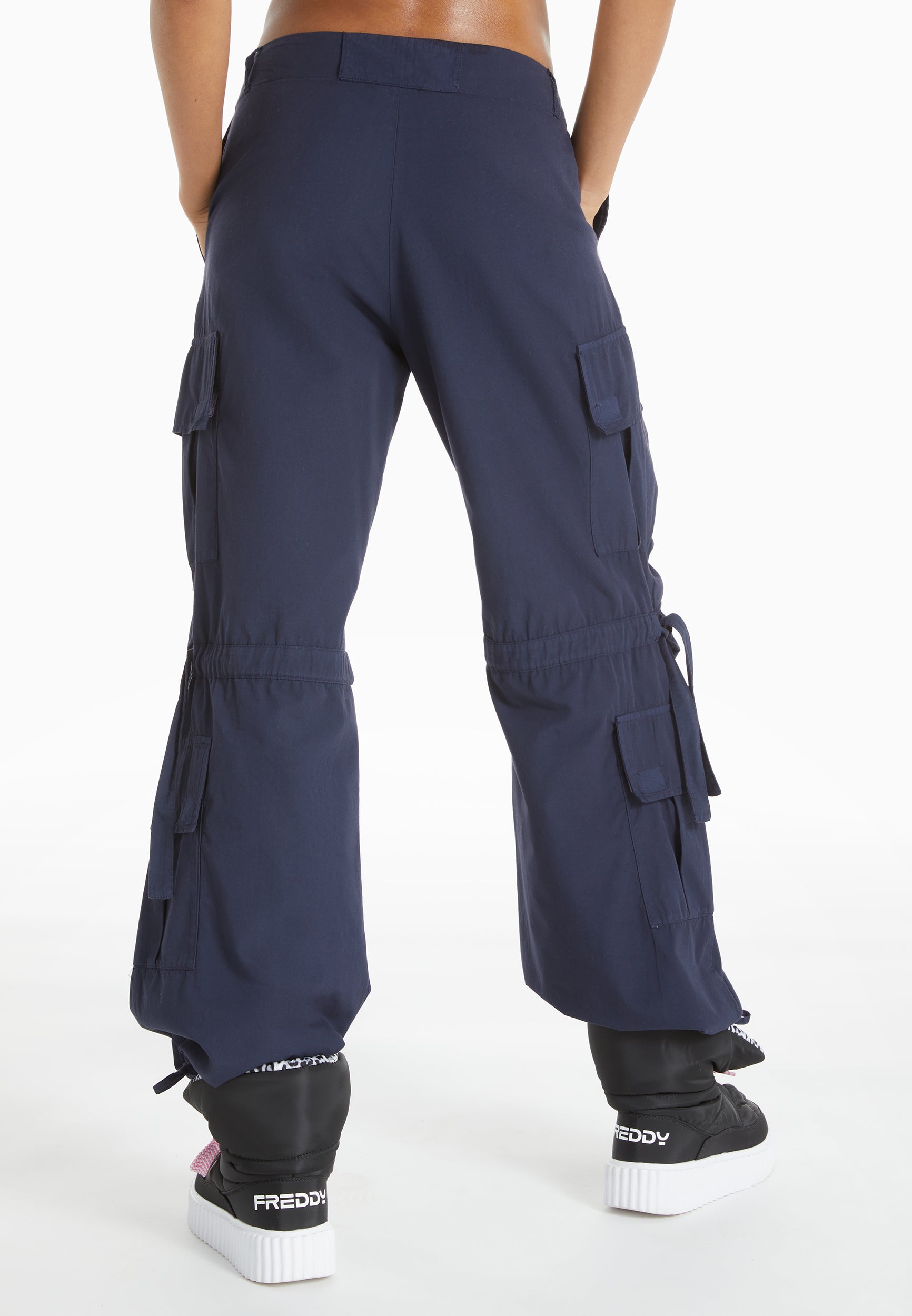 freddy-pantalon-cargo-en-popeline-coton-doubles-poches-et-coulisses image 2