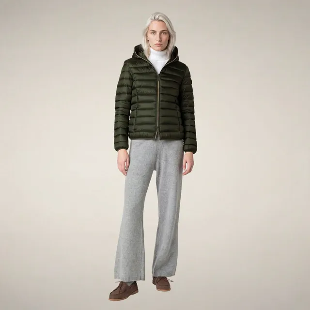 save-the-duck-alexis-doudoune-femme-capuche-vert-bosco image 1