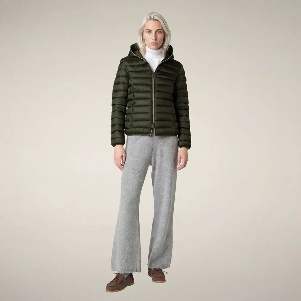 save-the-duck-alexis-doudoune-femme-capuche-vert-bosco image 1