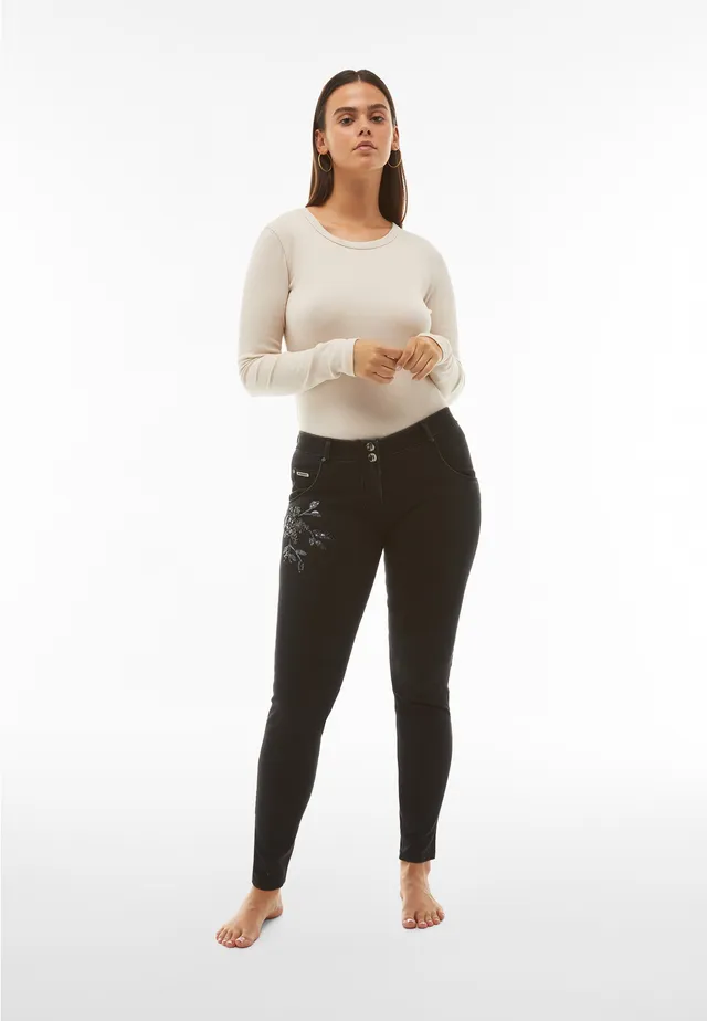 jean-freddy-wr-up-push-up-taille-basse-superskinny-broderie-florale image 1