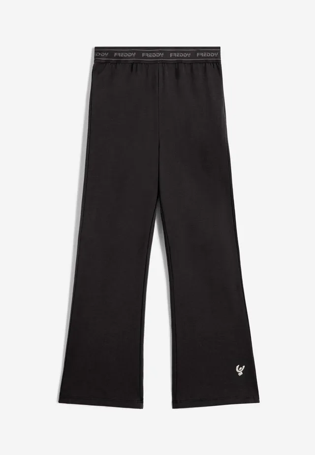 freddy-pantalon-flare-fille-molleton-stretch-taille-logot-e image 1