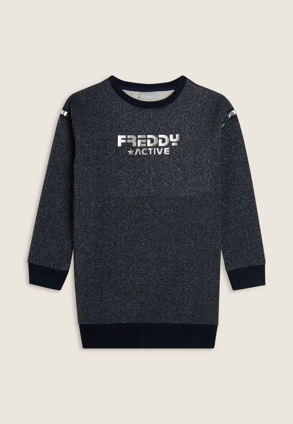 freddy-sweat-maxi-fille-coton-effet-lurex-argent image 1