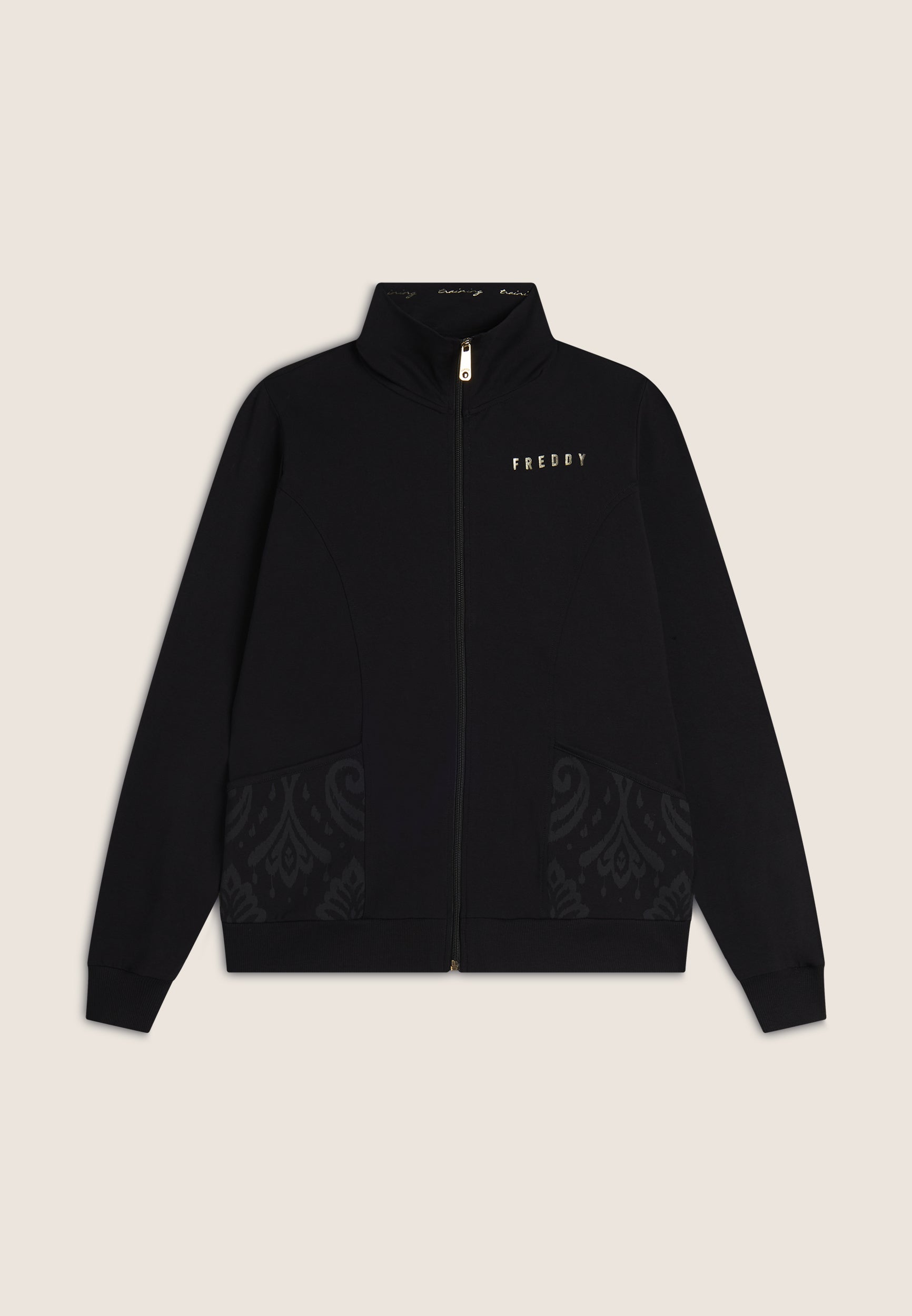 freddy-felpa-zip-sweat-zipp-l-ger-col-haut-fleurs image 5