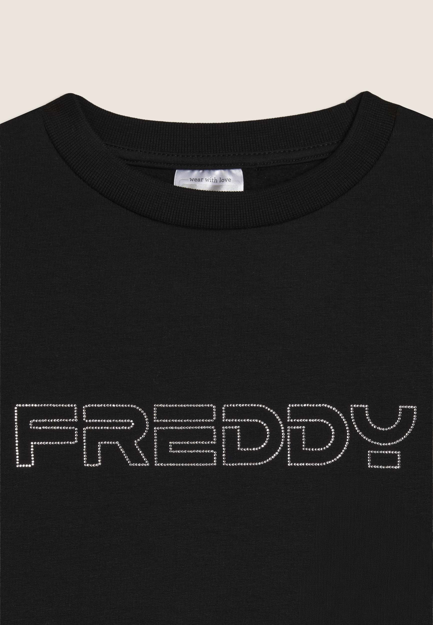 freddy-felpa-junior-girocollo-sweat-coton-logo-strass-outline image 3