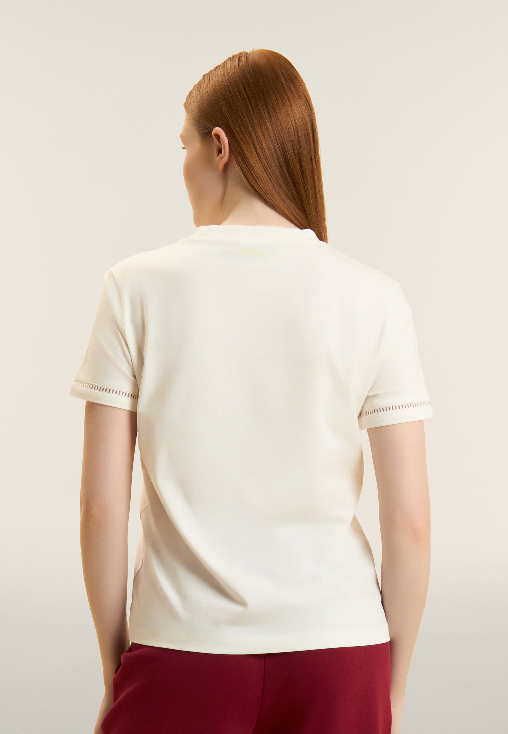 freddy-t-shirt-girocollo-femme-coton-broderie-logo-ajour image 3