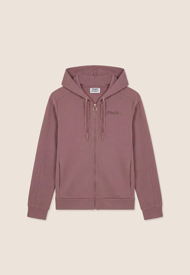 freddy-sweat-femme-regular-capuche-zip-fond-asym-trique-clous image 1
