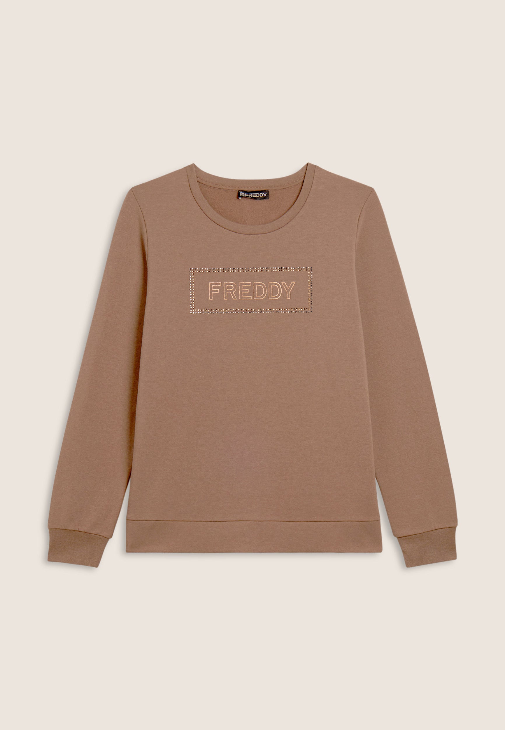 freddy-sweatshirt-femme-col-rond-modal-graphique-strass image 5