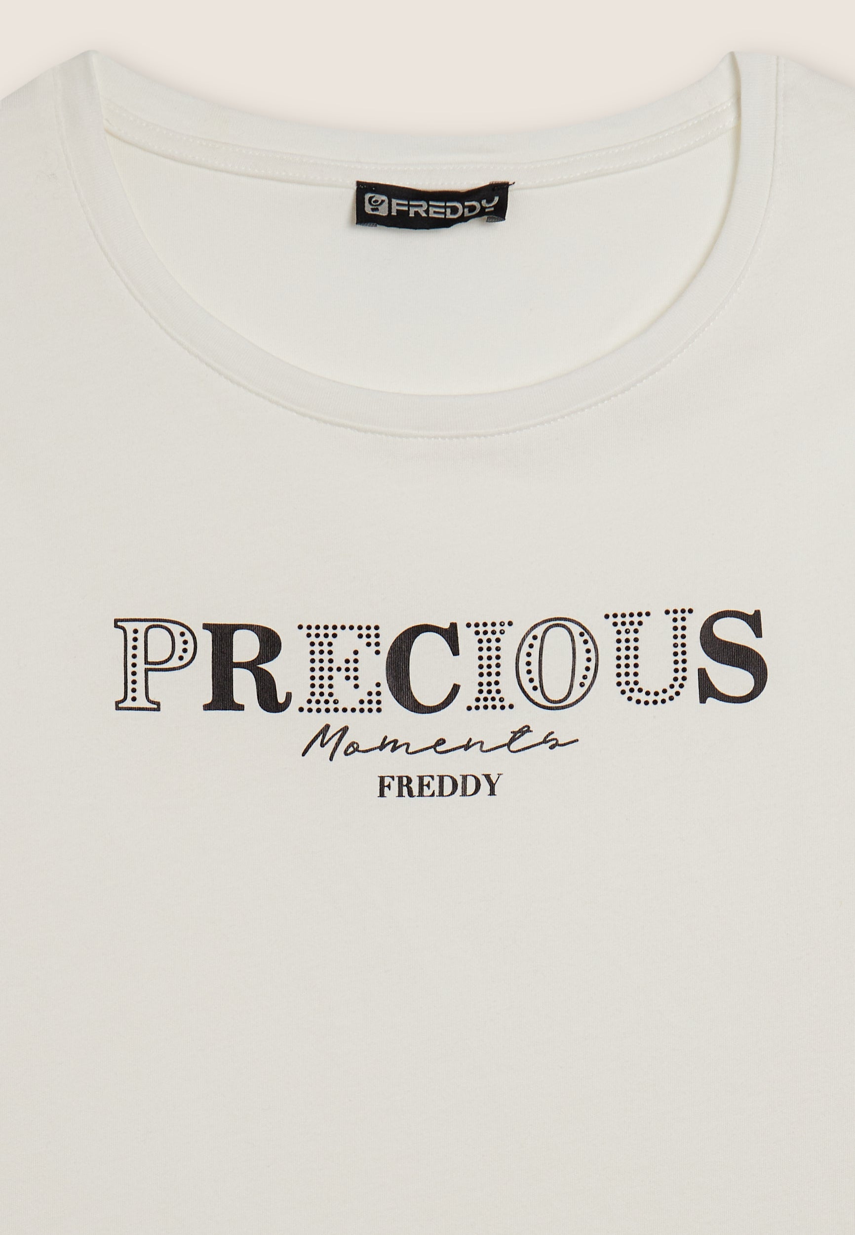 freddy-t-shirt-femme-precious-moments-strass-coton-supima image 7