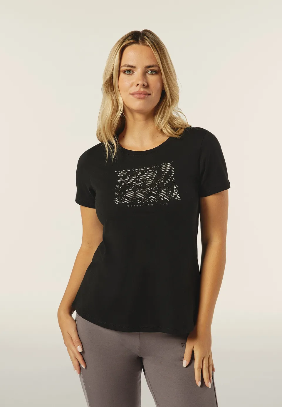 freddy-t-shirt-femme-strass-t-shirt-comfort-fit-coton-pima image 1