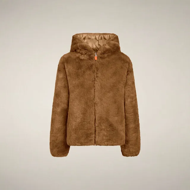 save-the-duck-chloe-veste-r-versible-fille-marron-noisette-fourrure image 1