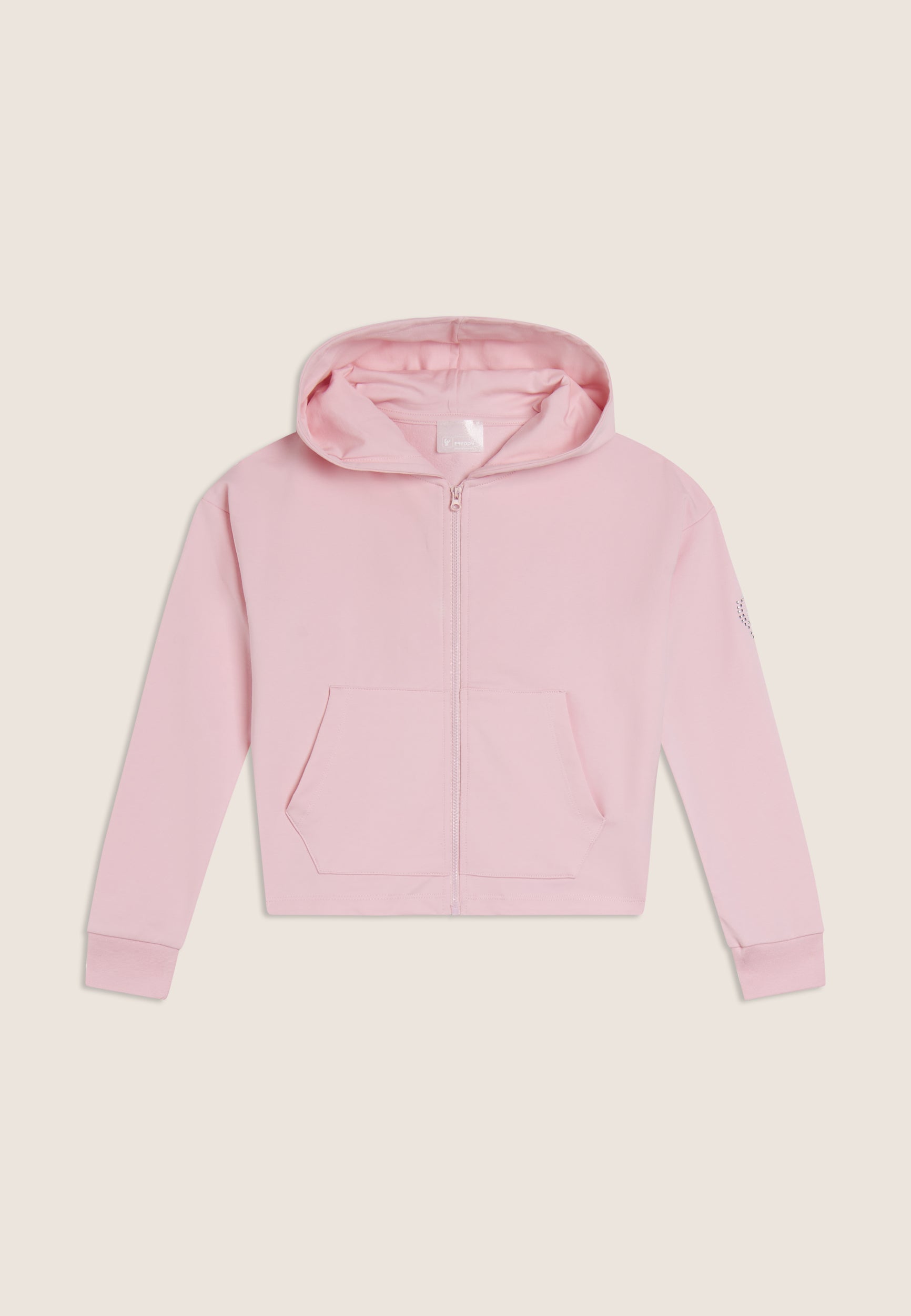 freddy-sweat-cropped-zip-capuche-fille-french-terry image 5