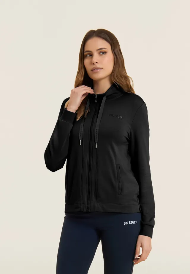 sweat-zipp-freddy-col-haut-logo-freddy-strass image 1