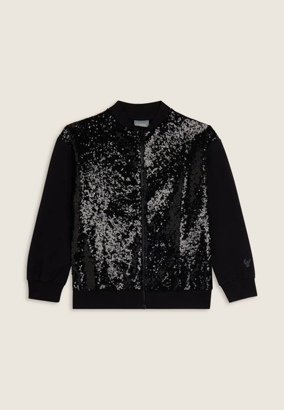 freddy-sweat-fille-full-zip-bomber-paillettes-coton-stretch image 1