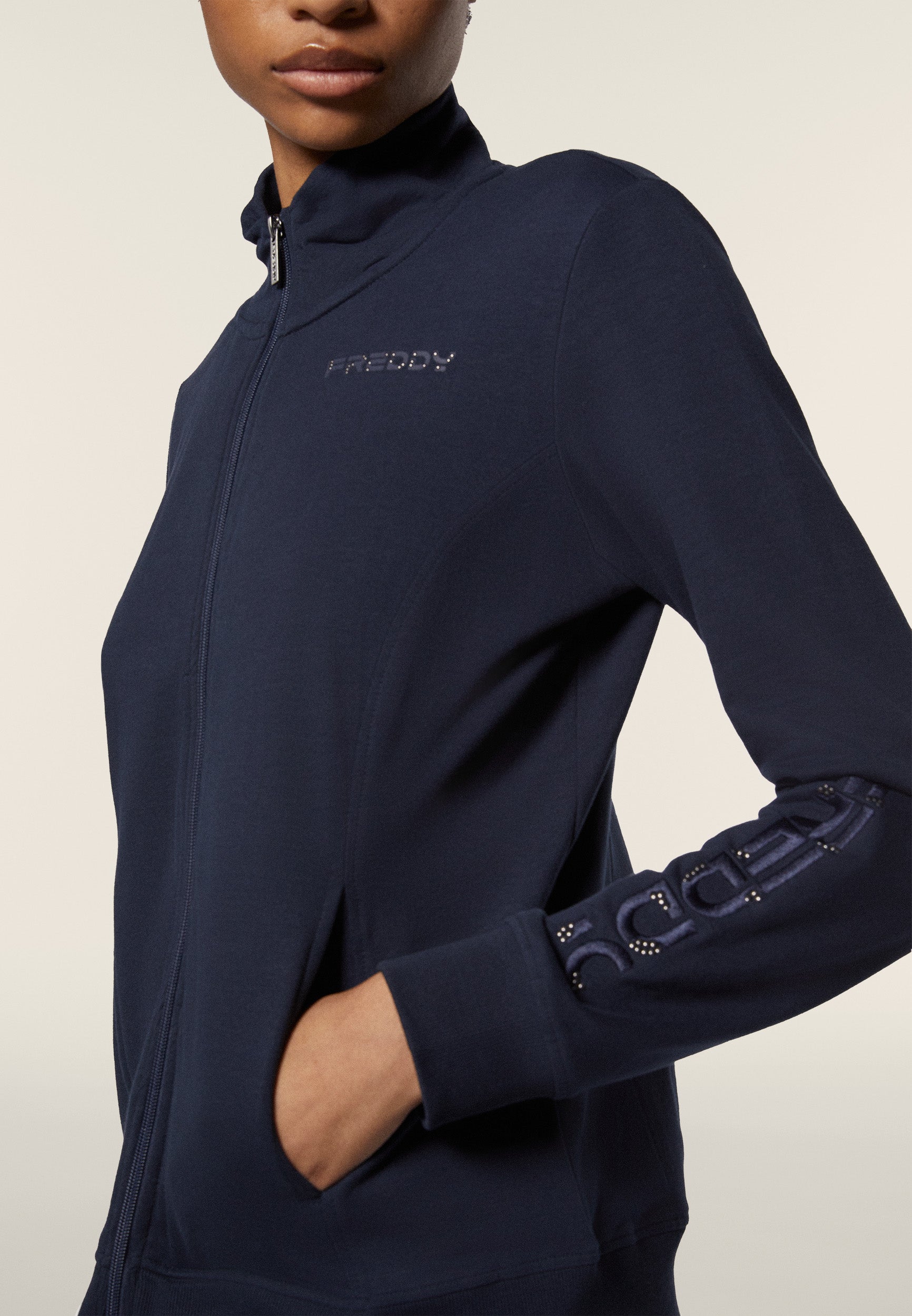 freddy-sweat-femme-zip-col-haut-regular-fit-logo-brod image 4