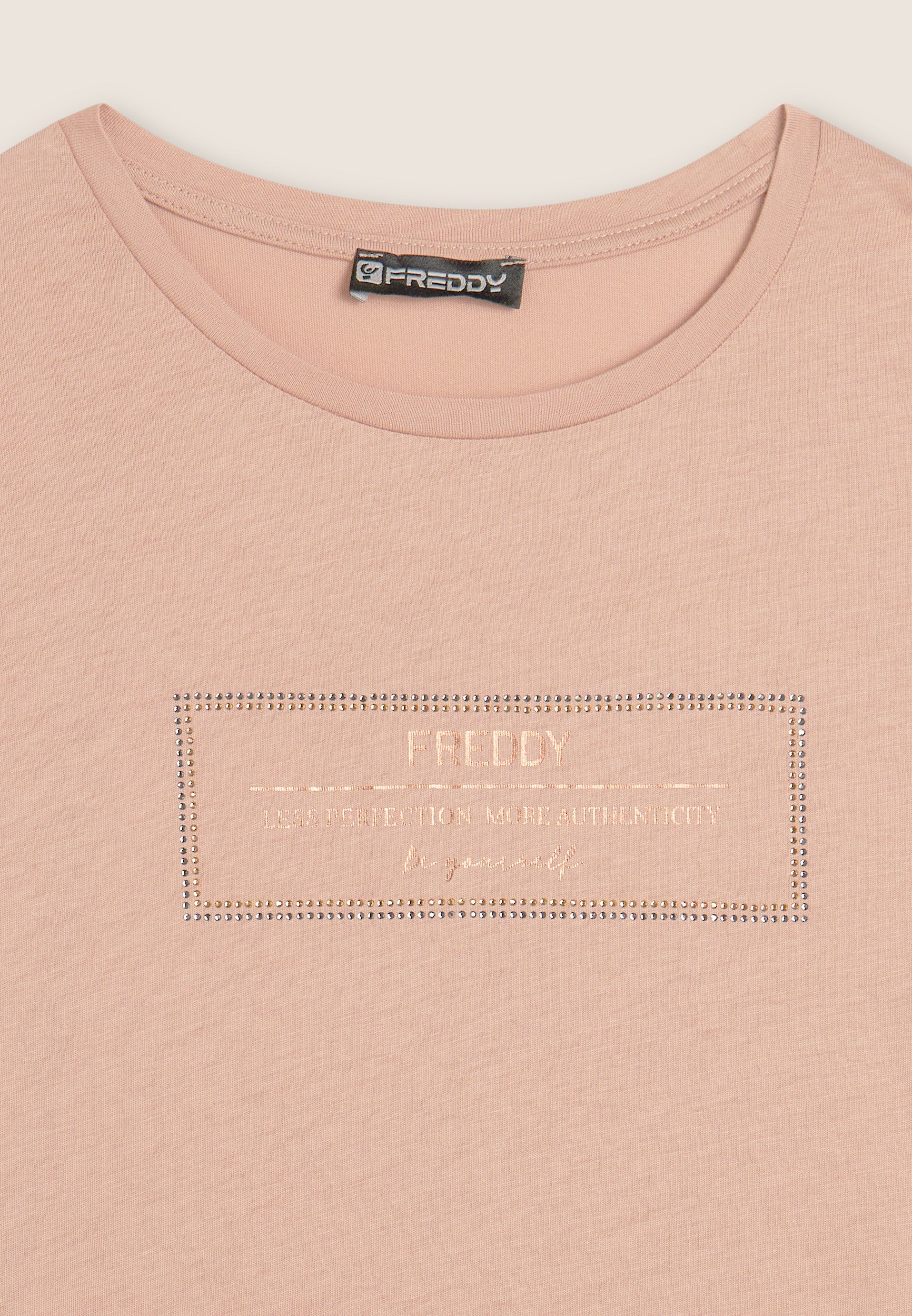 freddy-t-shirt-femme-longue-avec-fentes-et-graphique-brillant image 8