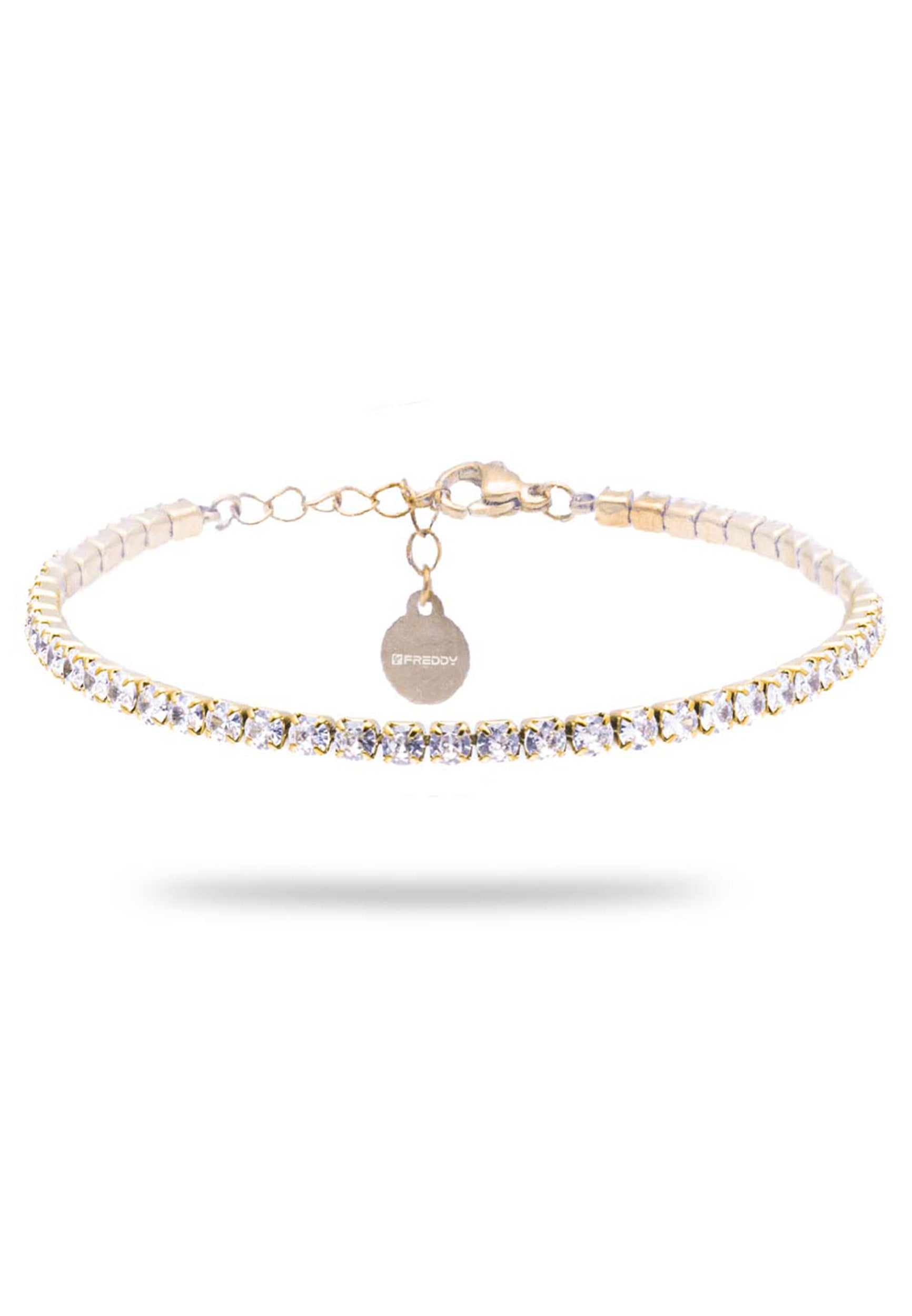 freddy-bracelet-tennis-dor-acier-316l-pierres-blanches-3-mm image 2