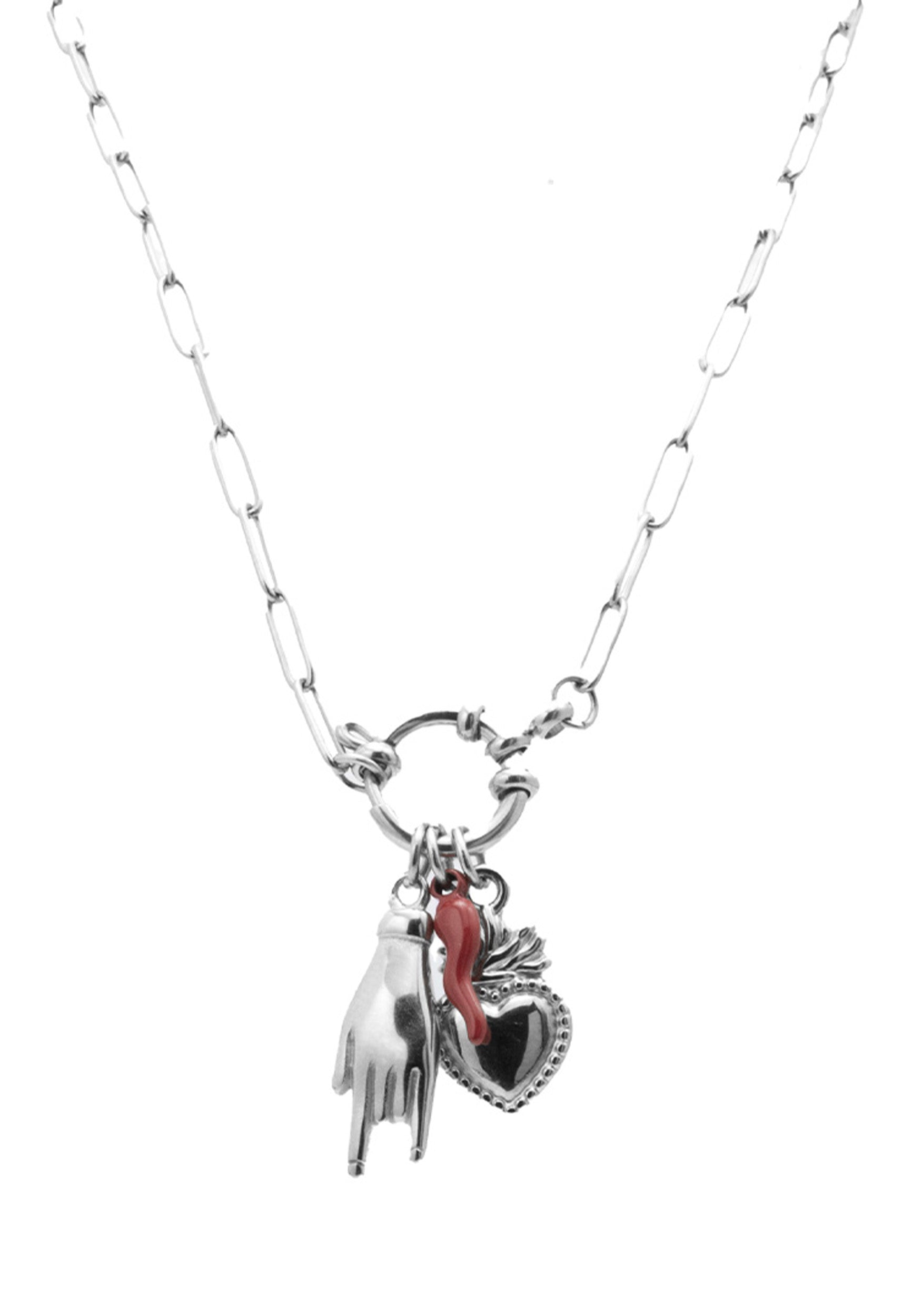 collier-cha-ne-acier-argent-pendentifs-c-ur-sacr-45cm image 4