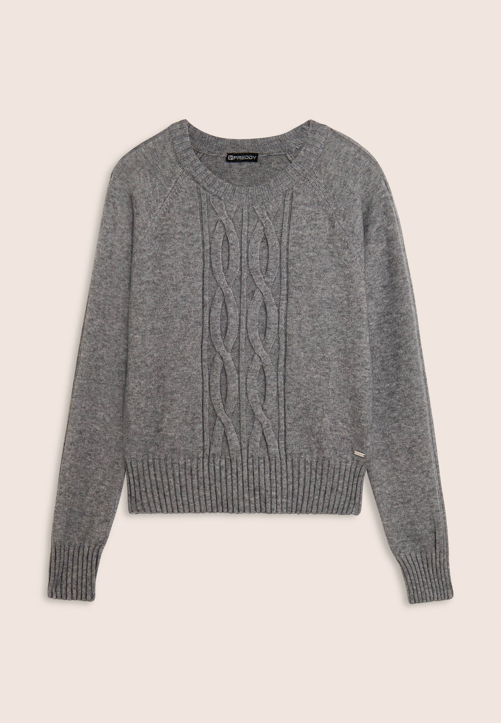 freddy-maglia-tricot-tresses-verticales-pull-col-rond-femme image 8