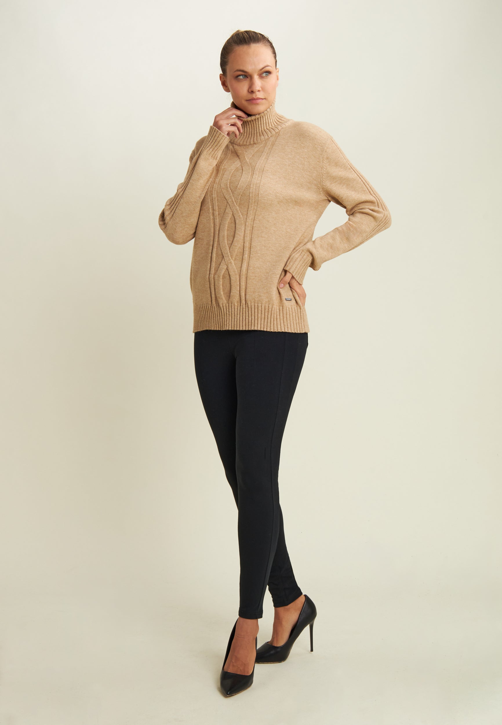 freddy-maglia-tricot-col-haut-tresse-femme image 2