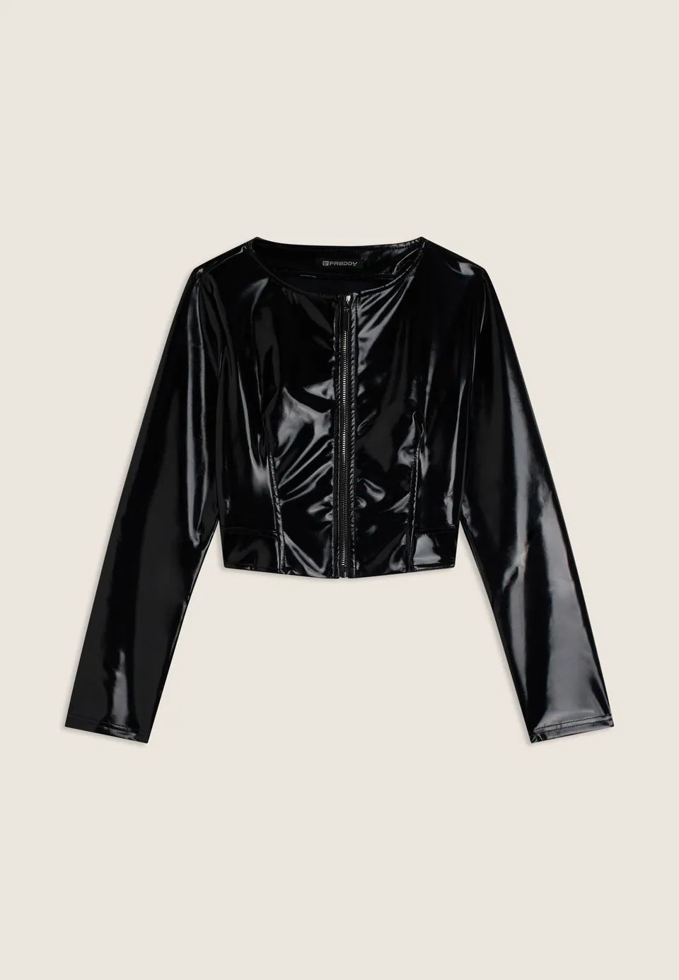 freddy-veste-courte-femme-cropped-fini-brillant image 1