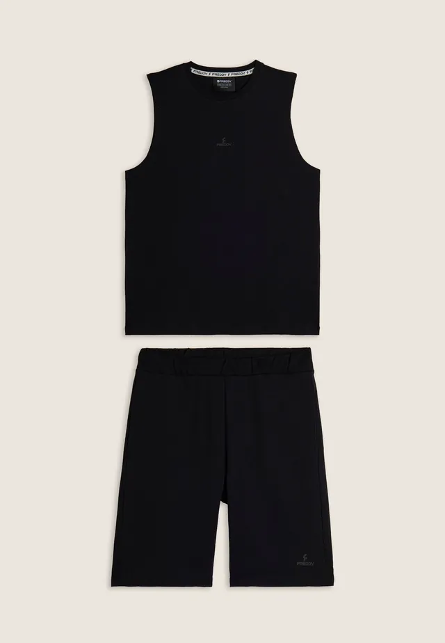 freddy-ensemble-sport-coton-top-sans-manches-bermuda image 1