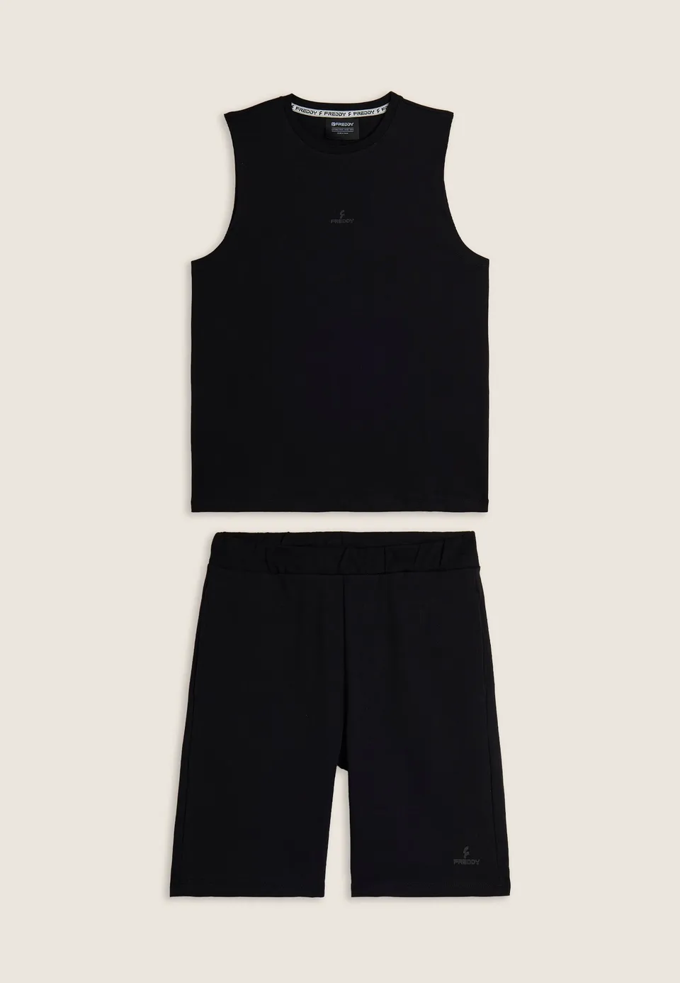 freddy-ensemble-sport-coton-top-sans-manches-bermuda image 1