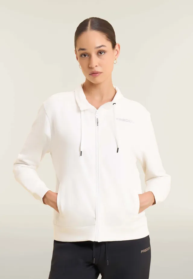 freddy-felpa-full-zip-col-haut-bandes-log-es-sweat-zipp-garzato-stretch image 1