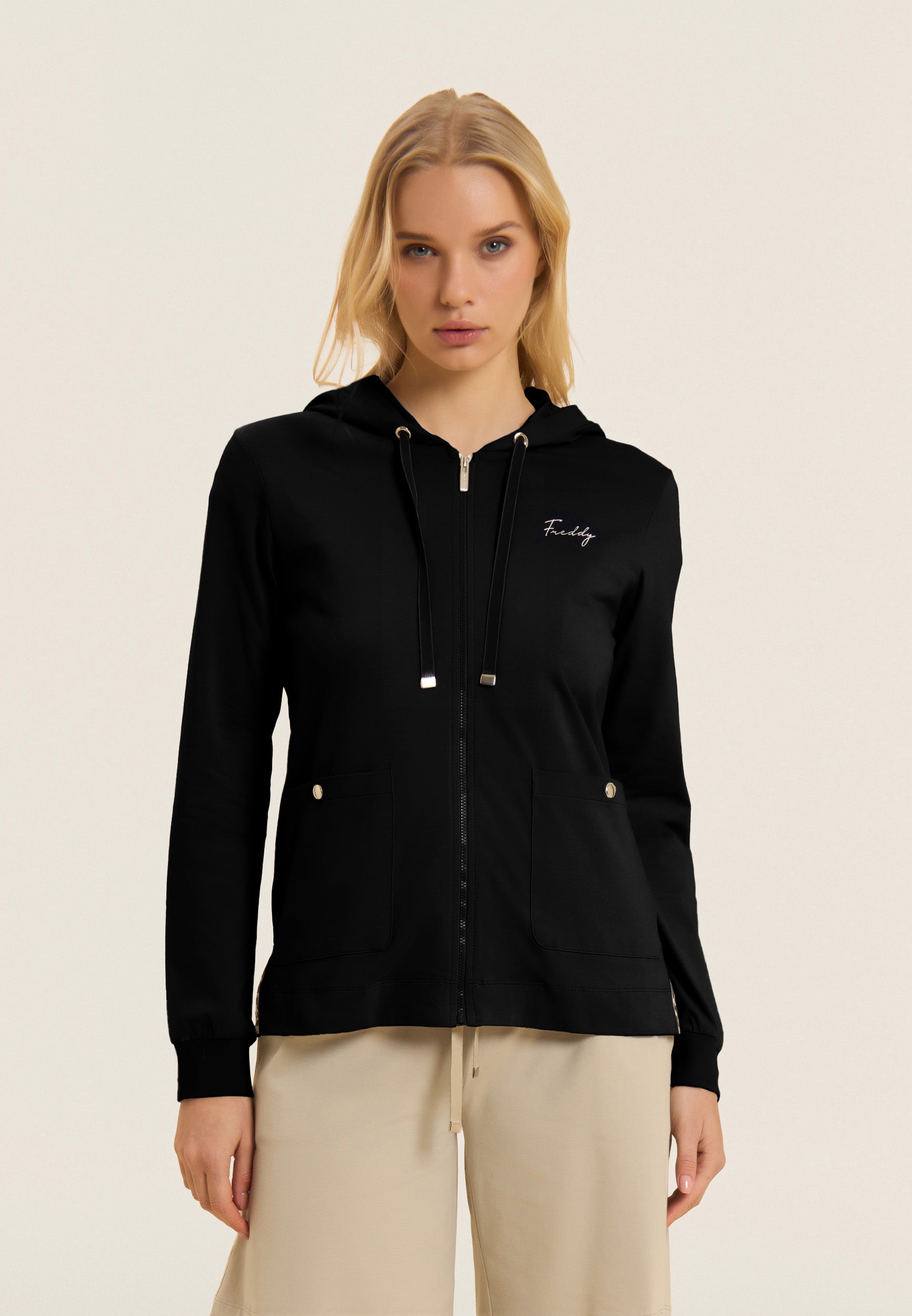 freddy-sweat-capuche-zipp-femme-d-tails-animalier image 1