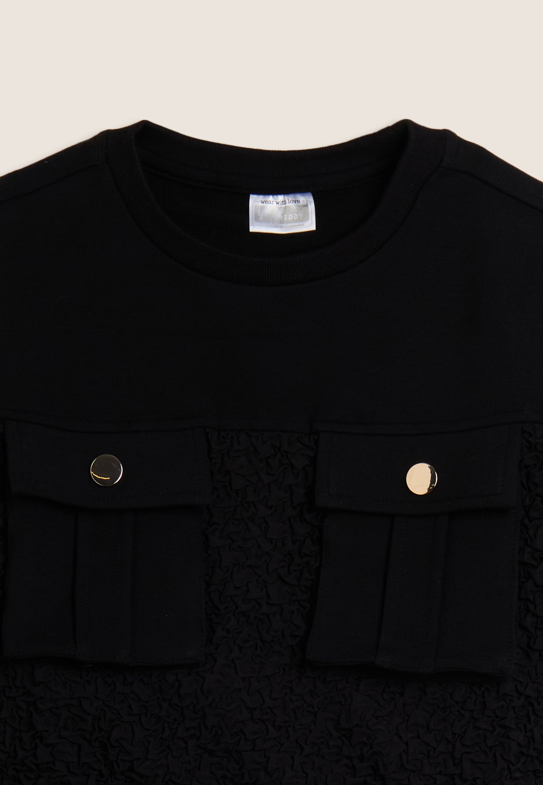freddy-felpa-junior-sweat-cropped-teddy-poches-poitrine-fille image 3