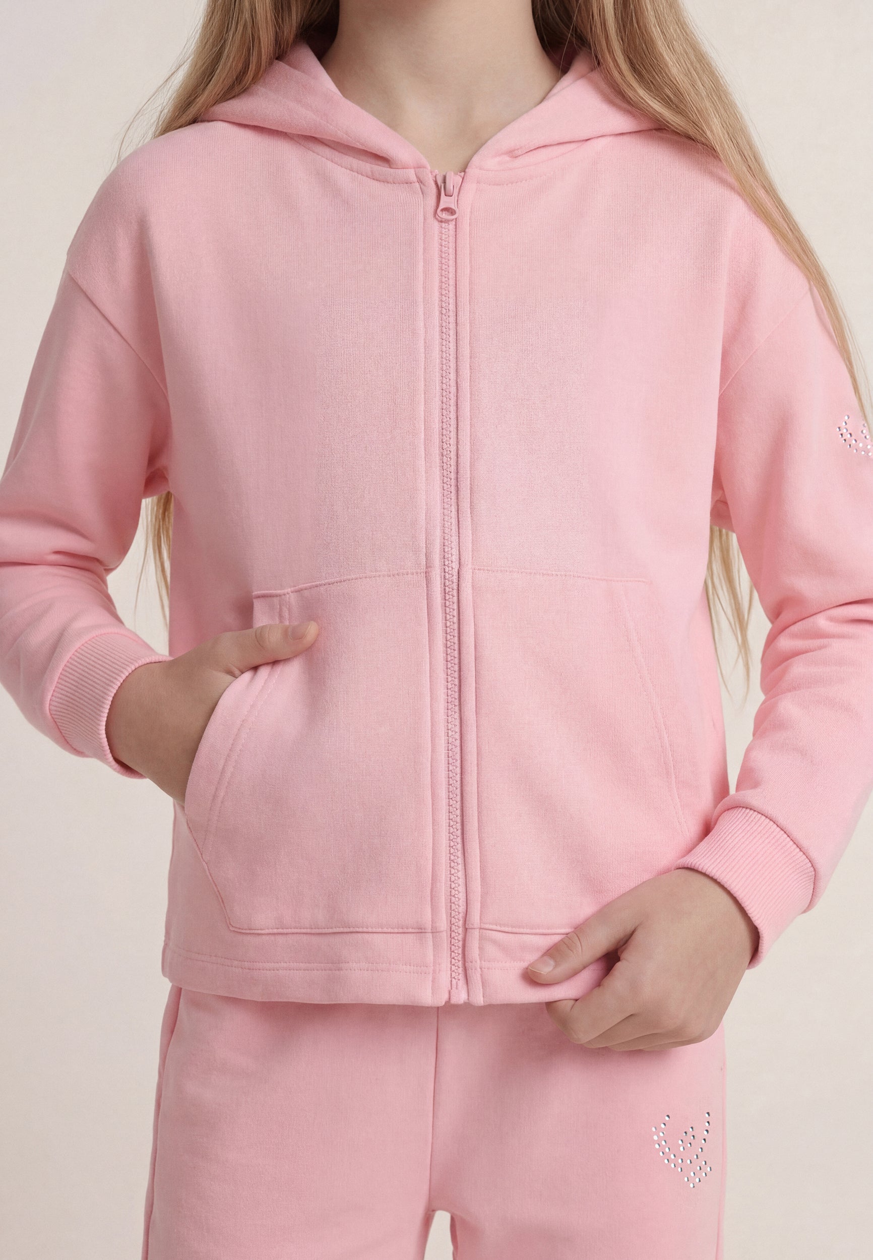 freddy-sweat-cropped-zip-capuche-fille-french-terry image 4