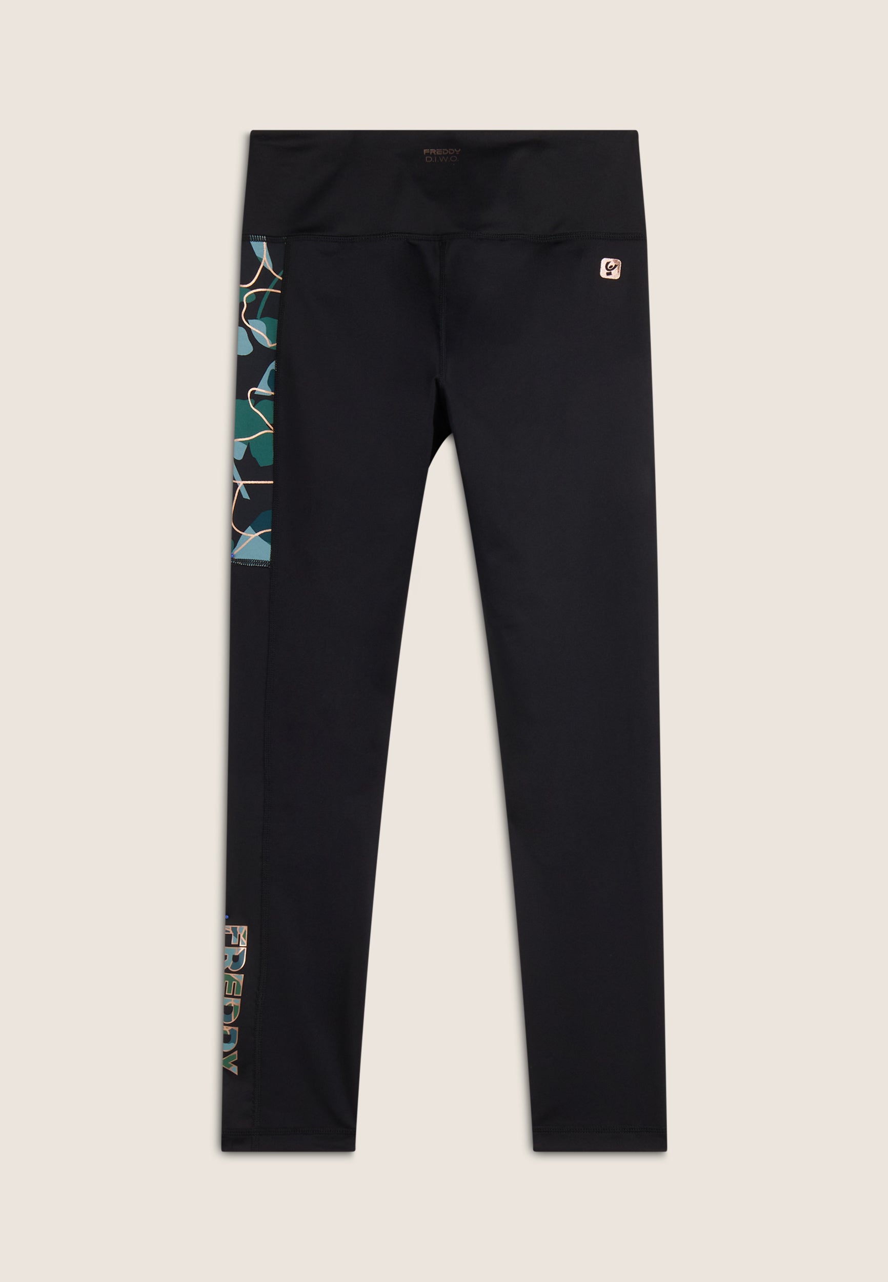 freddy-legging-7-8-taille-haute-d-i-w-o-bande-florale-bronze image 7