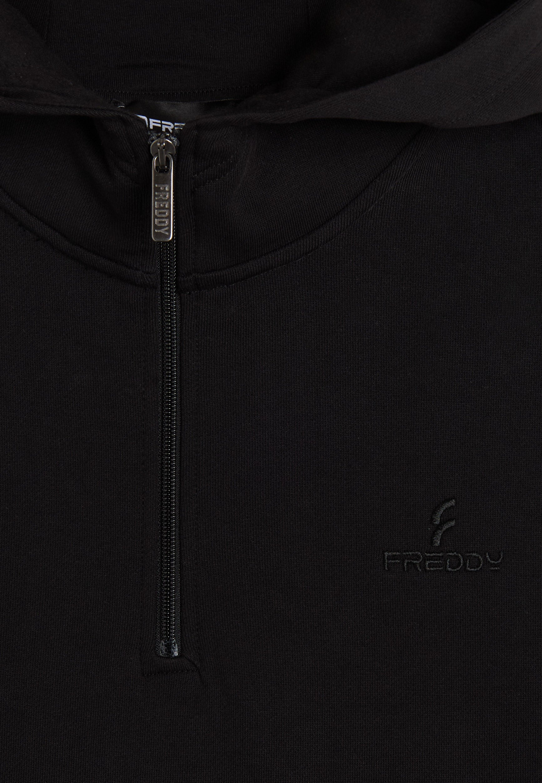 sweat-freddy-femme-demi-zip-capuche-100-coton image 3