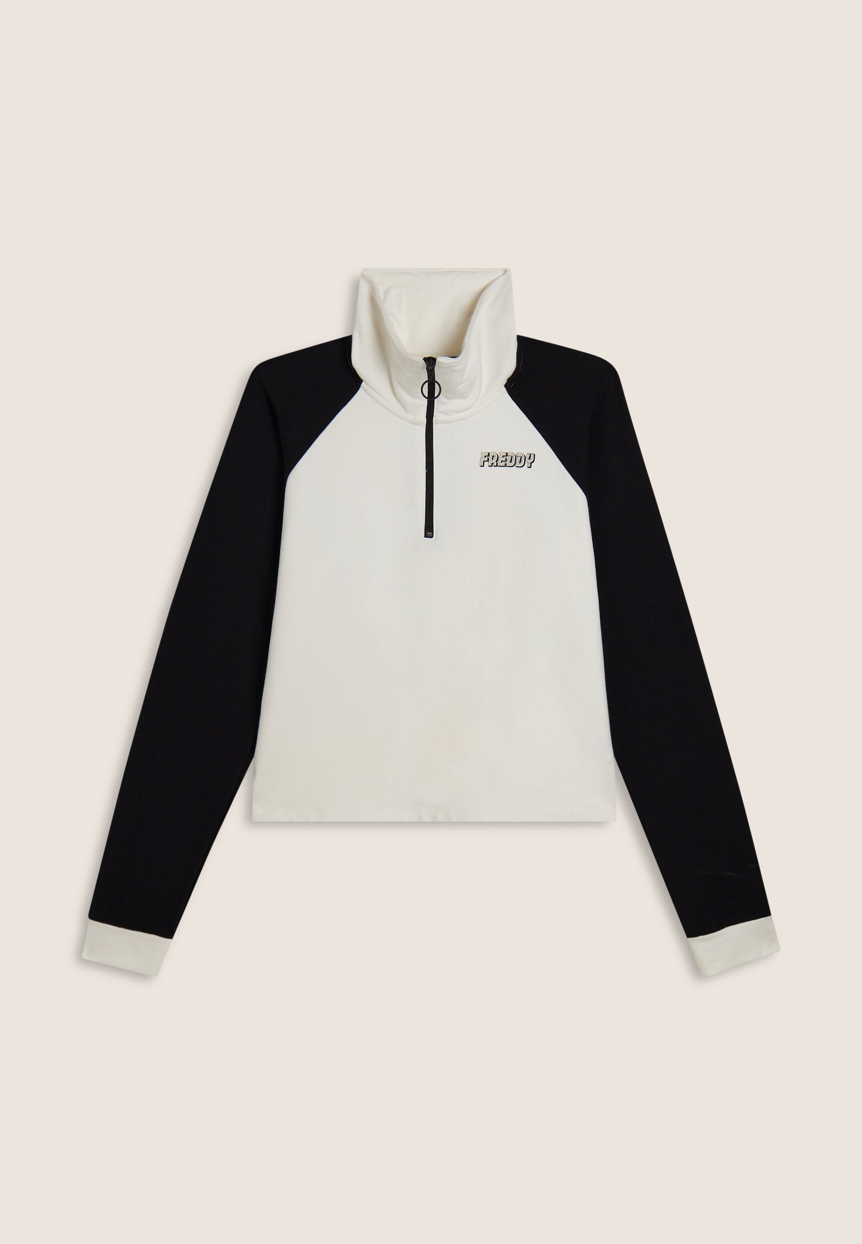 sweat-freddy-cropped-bicolore-demi-zip-col-haut image 5