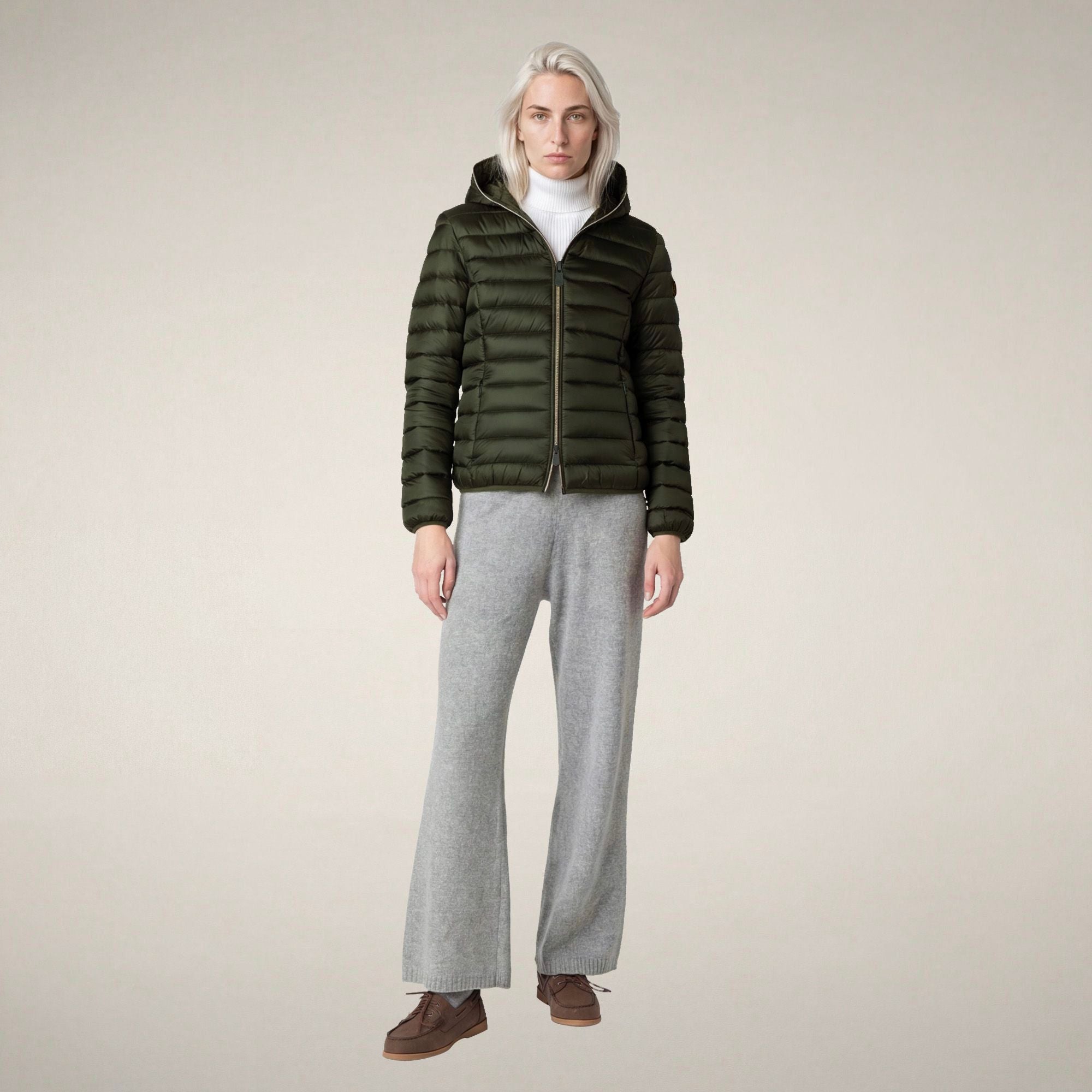 save-the-duck-alexis-doudoune-femme-capuche-vert-bosco image 1