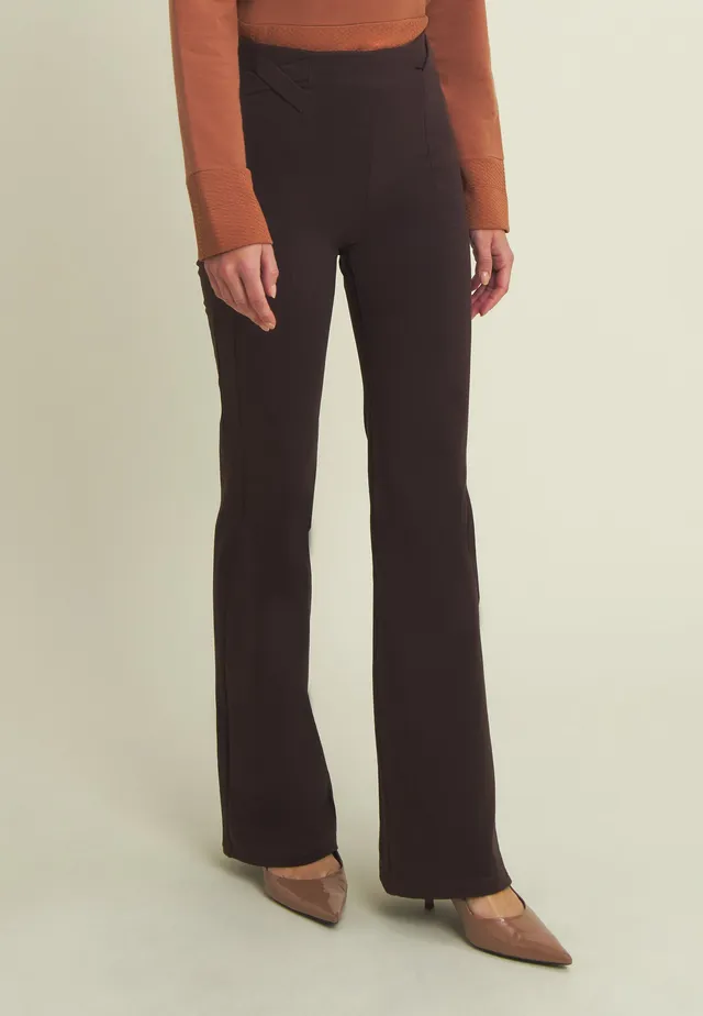 freddy-n-o-w-pantalon-flare-taille-haute-bandes-crois-es image 1