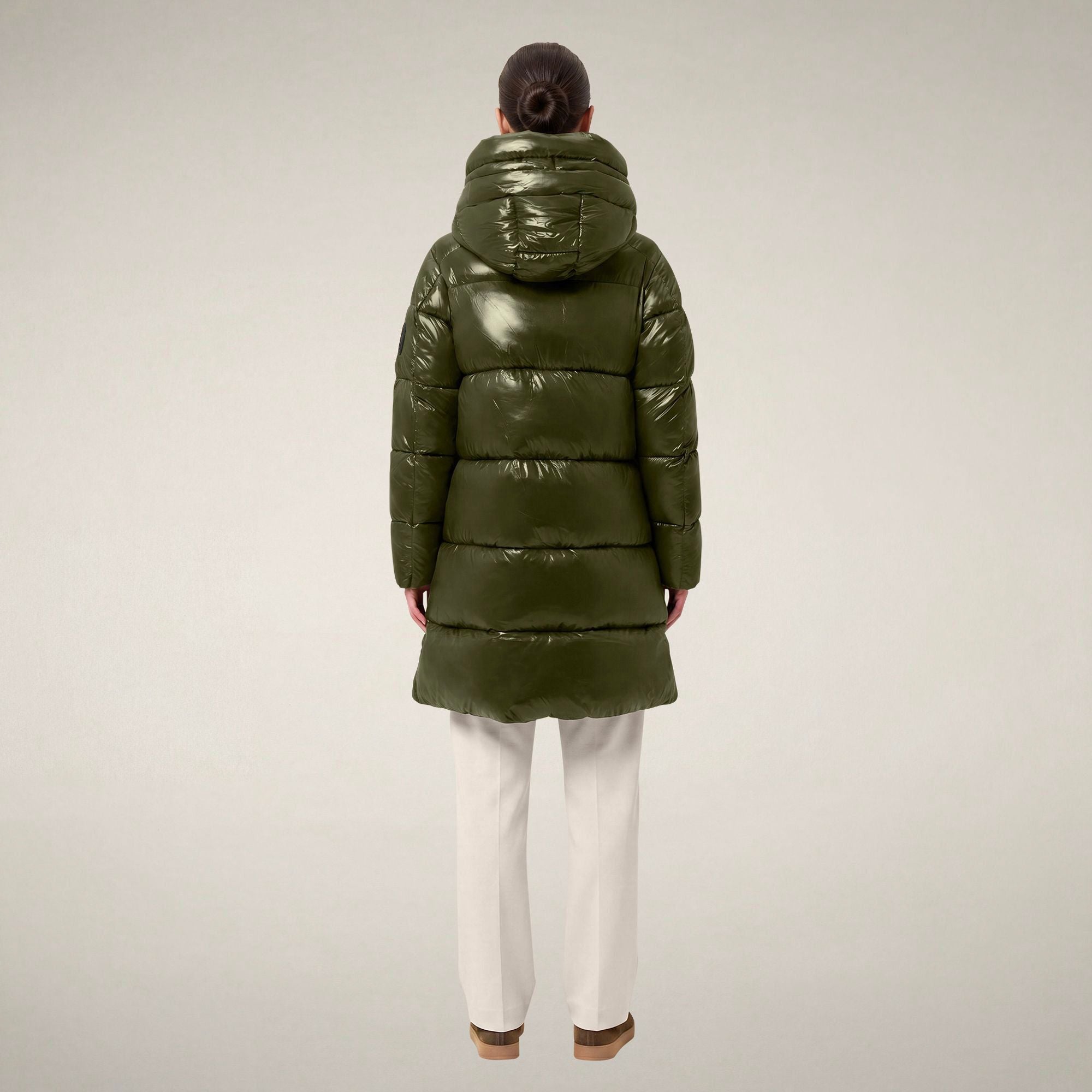 save-the-duck-isabel-doudoune-longue-femme-vert-pin image 2