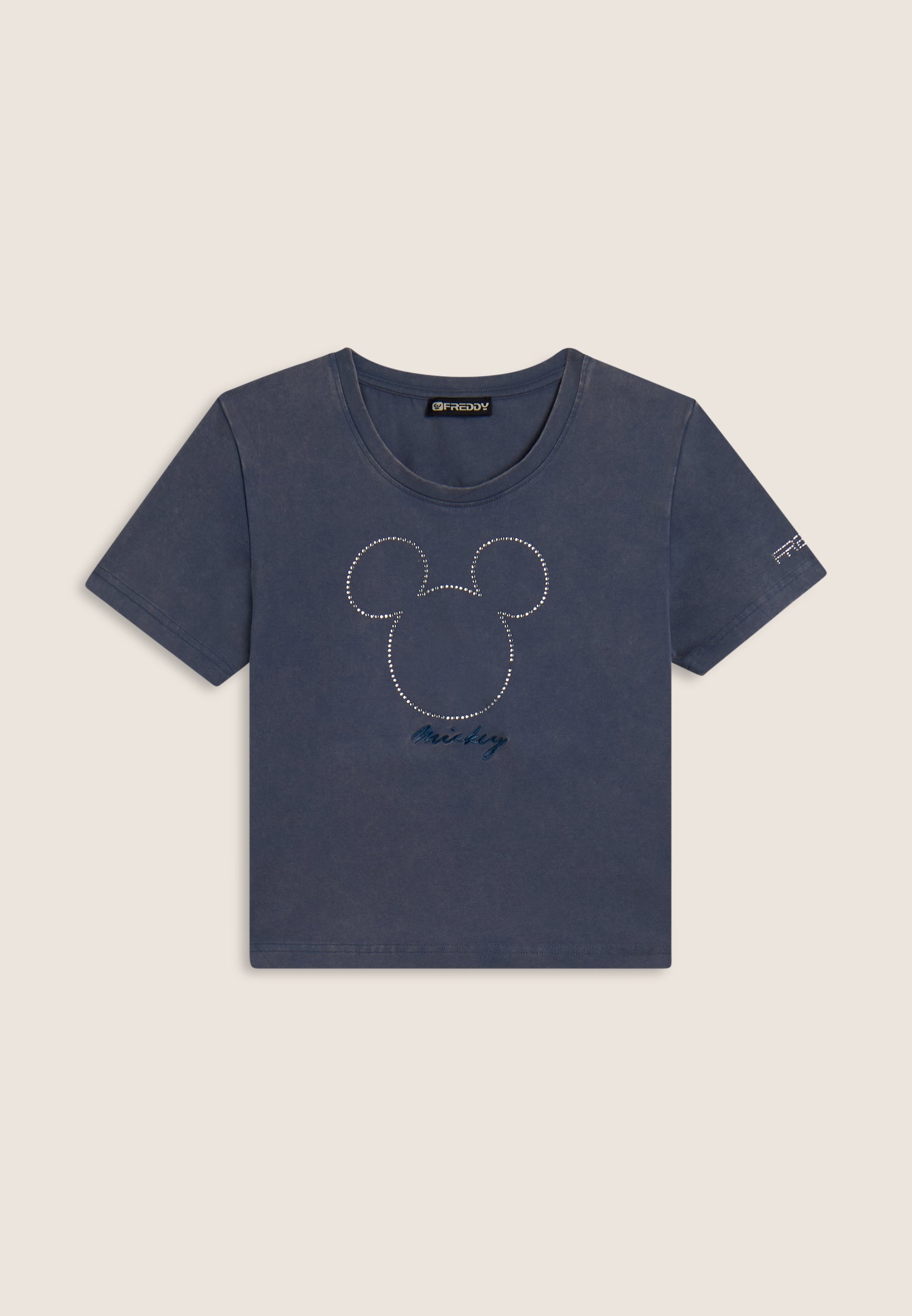 freddy-t-shirt-cropped-femme-mickey-mouse-strass image 4