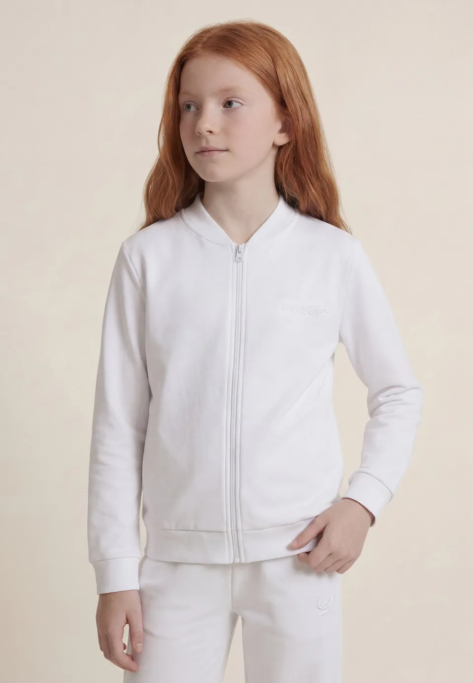 freddy-veste-bomber-fille-zip-en-french-terry-logo-brod image 1