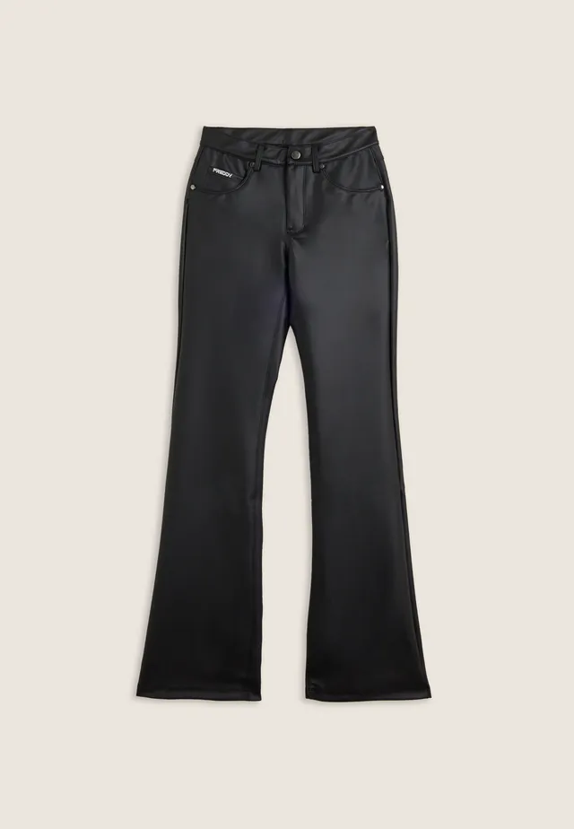freddy-pantalon-flare-similpelle-5-poches-taille-regular image 1