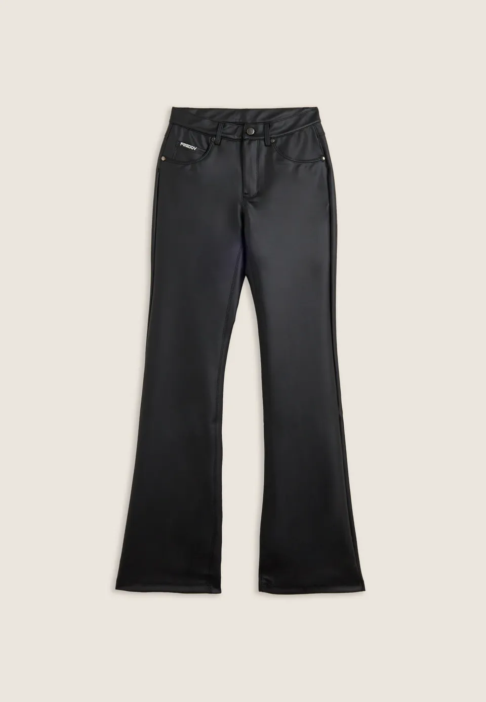 freddy-pantalon-flare-similpelle-5-poches-taille-regular image 1