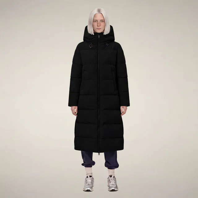 save-the-duck-zendaya-parka-femme-extra-longue-noire-hiver image 1
