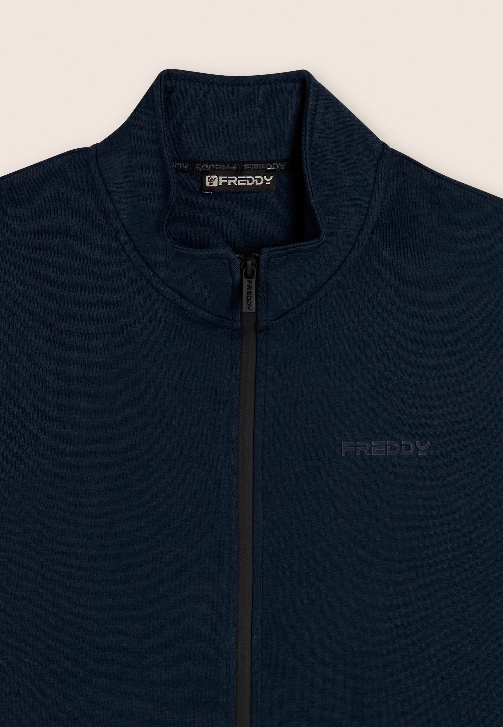 freddy-veste-full-zip-homme-col-haut-effet-brillant image 3