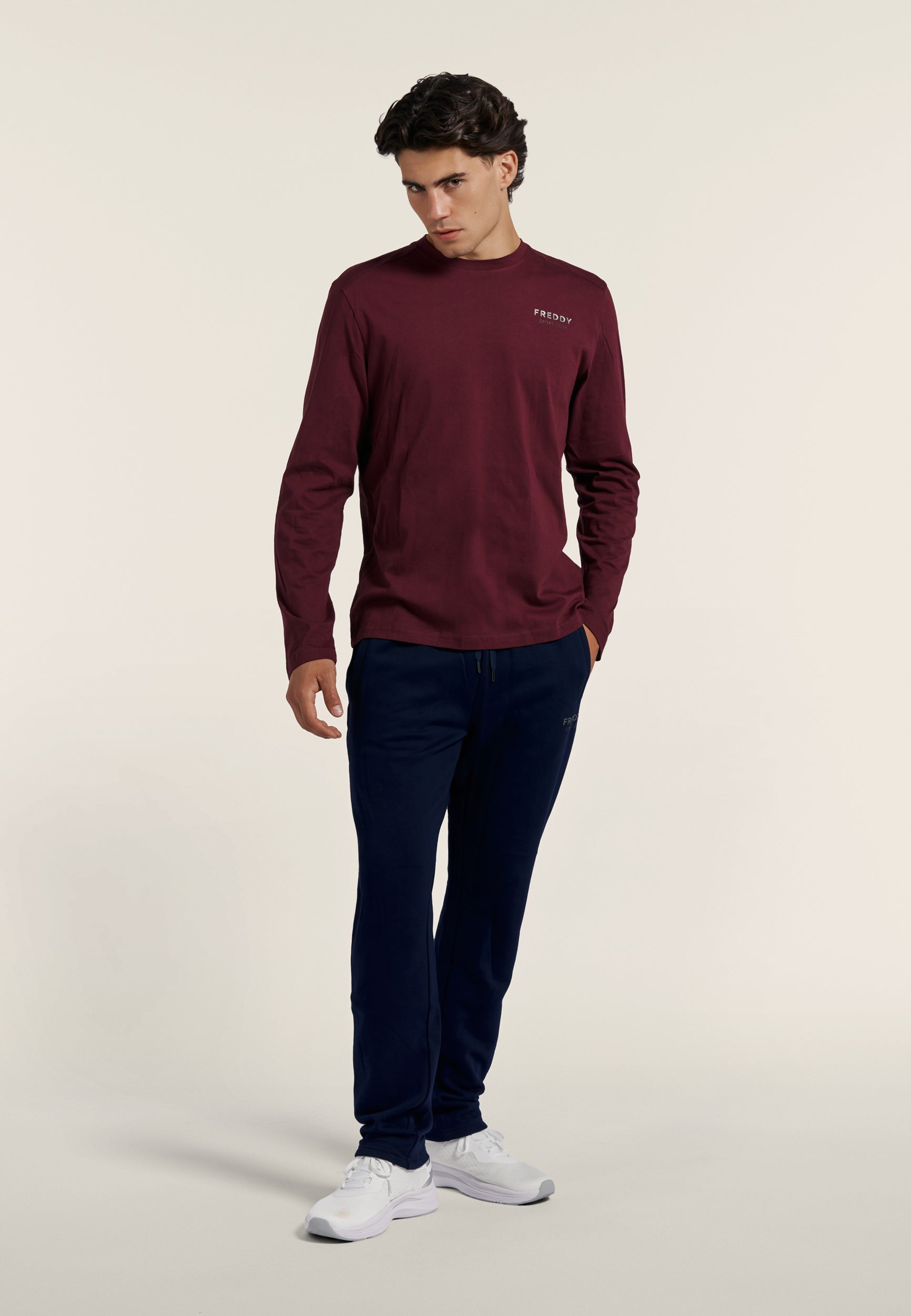 freddy-t-shirt-manches-longues-homme-regular-coton-sport-club image 2