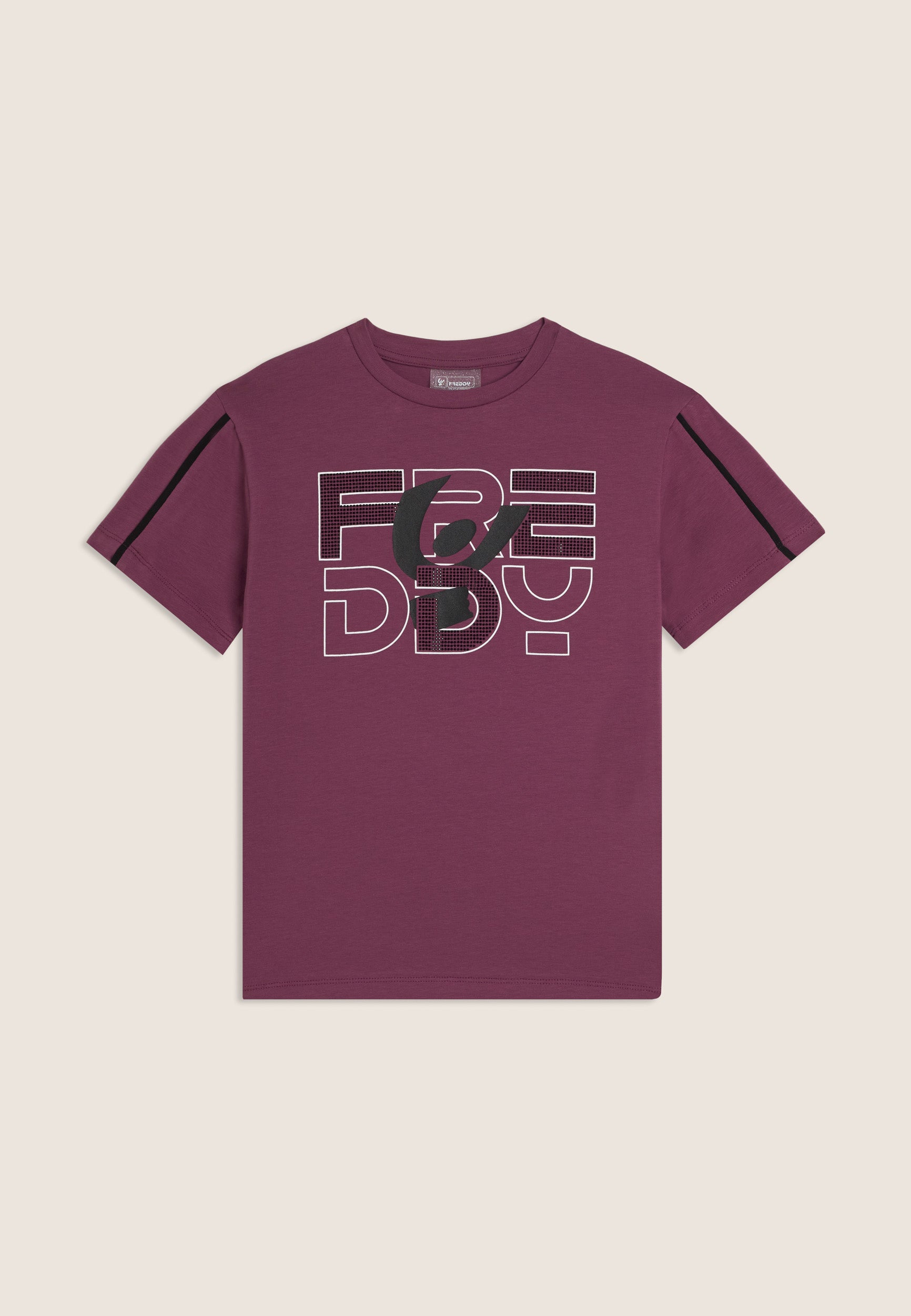 freddy-t-shirt-junior-logo-strass-coutures-contraste image 4