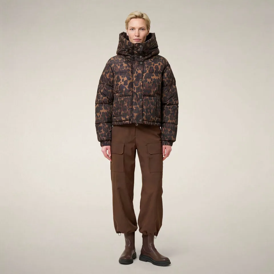 save-the-duck-rhiannon-doudoune-femme-l-opard-marron image 1