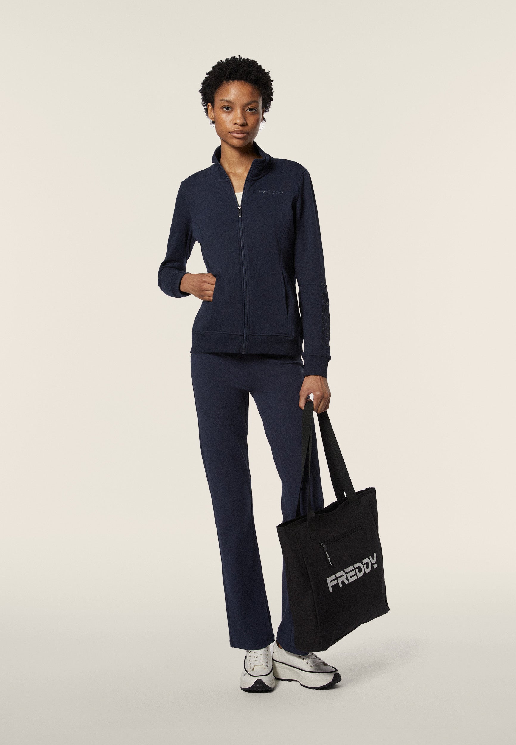 freddy-sweat-femme-zip-col-haut-regular-fit-logo-brod image 2