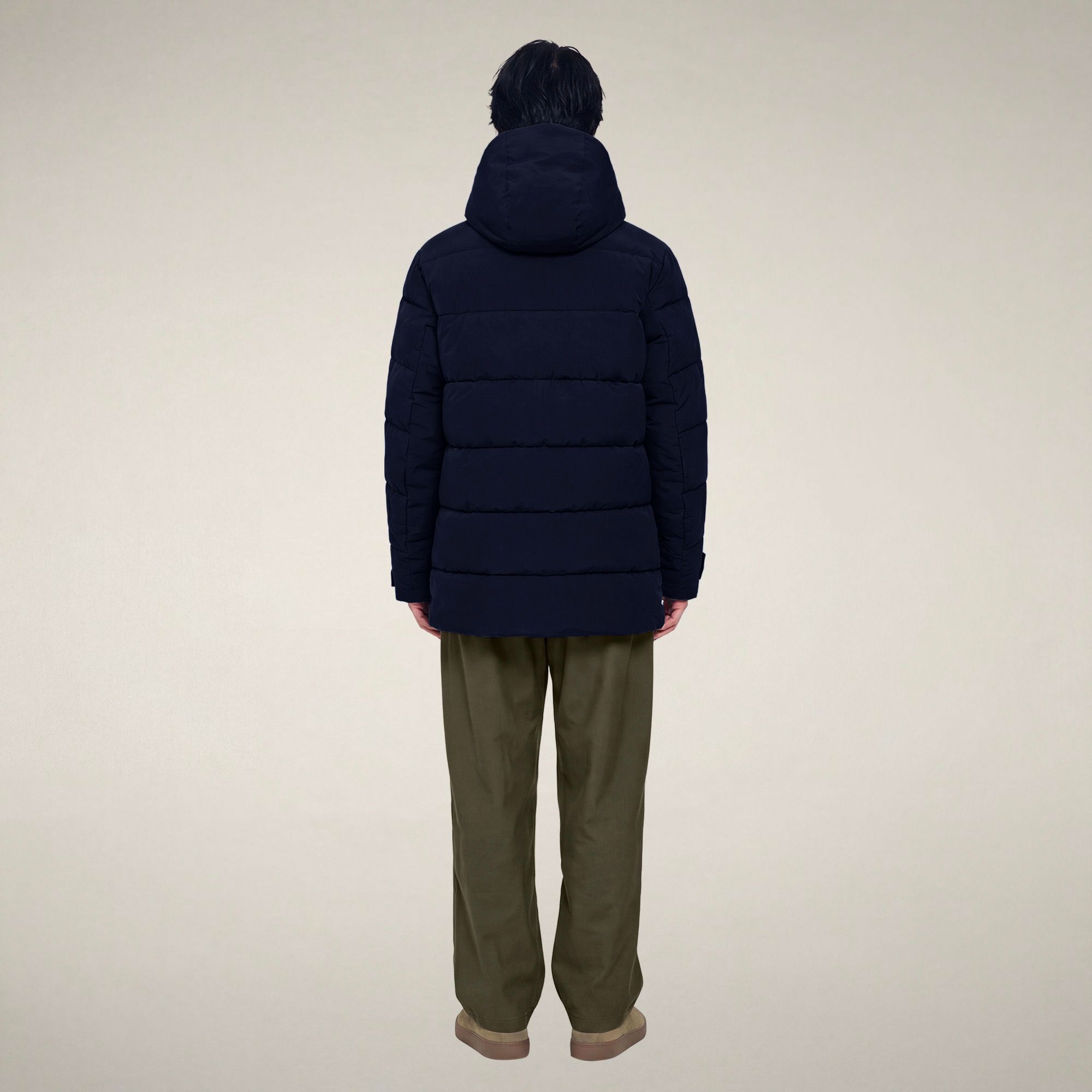 save-the-duck-doudoune-homme-flavien-bleu-noir-capuche image 2