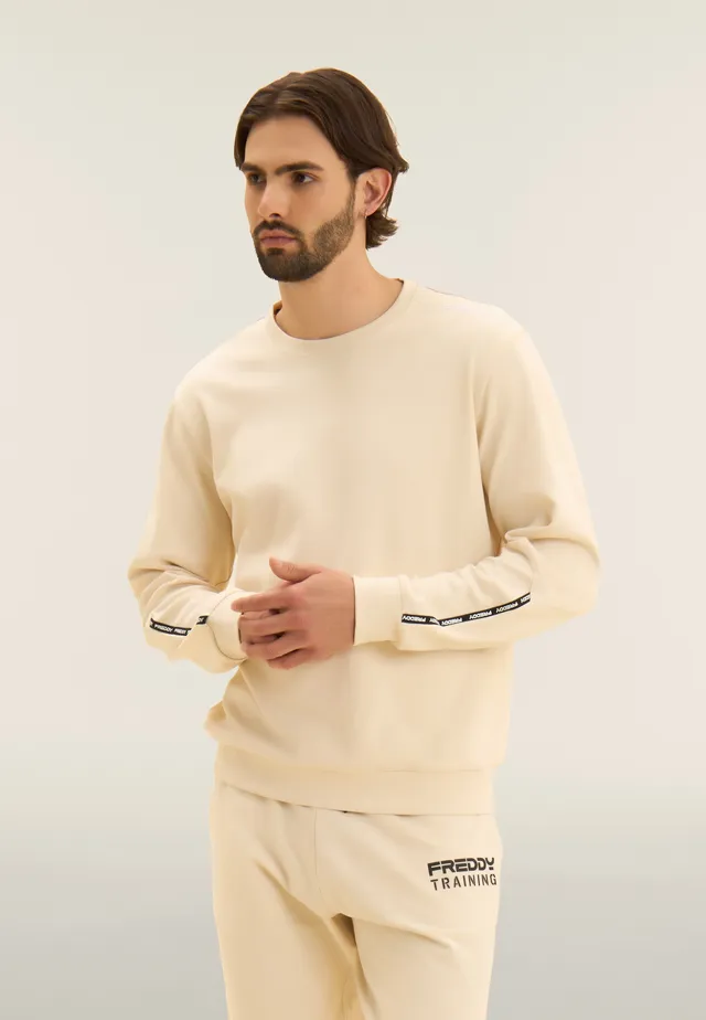 freddy-sweat-col-rond-coton-insert-logot-manches image 1