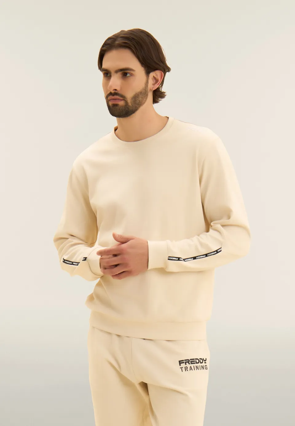 freddy-sweat-col-rond-coton-insert-logot-manches image 1